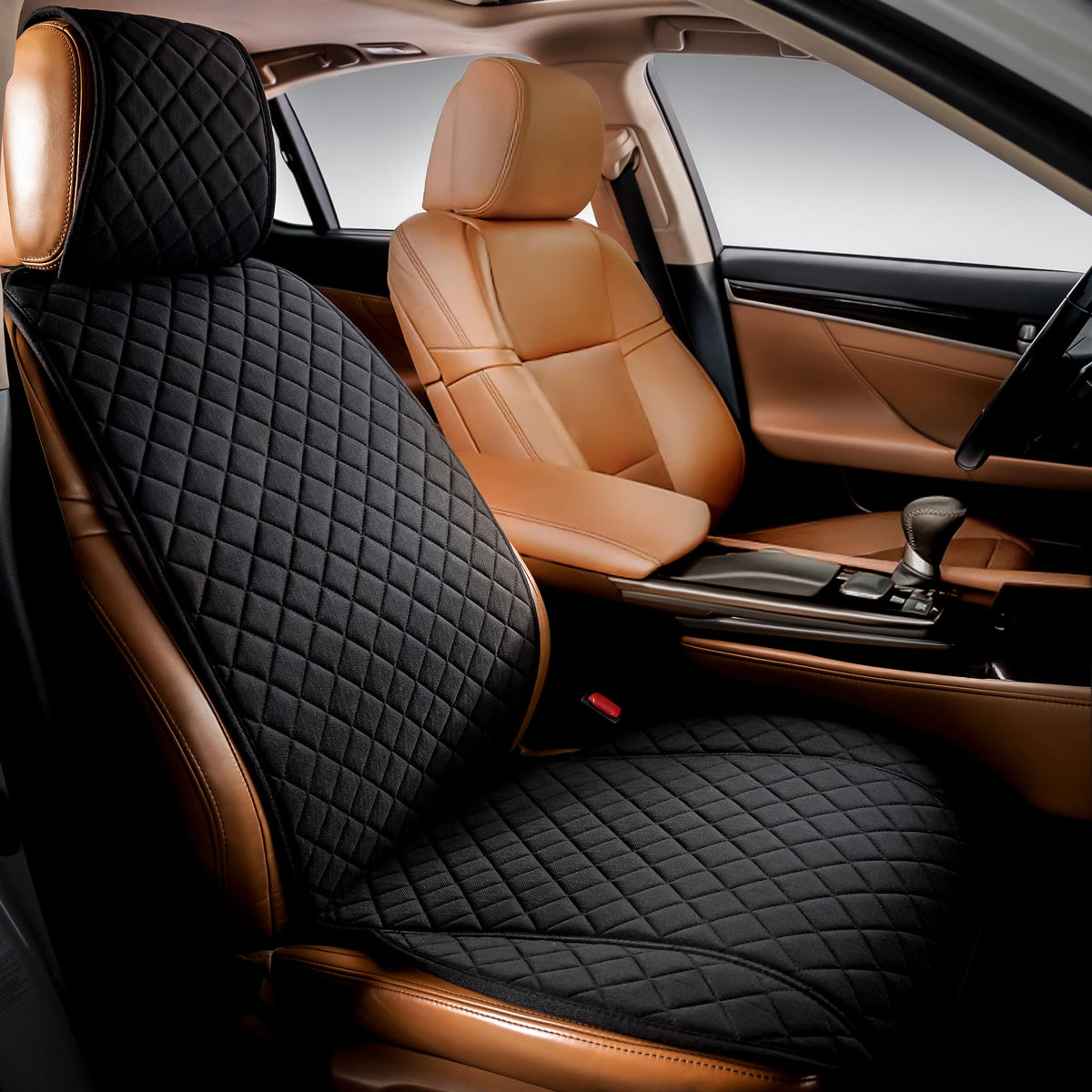 IVICY faux linen front seat cover with non-slip backing for secure protection.