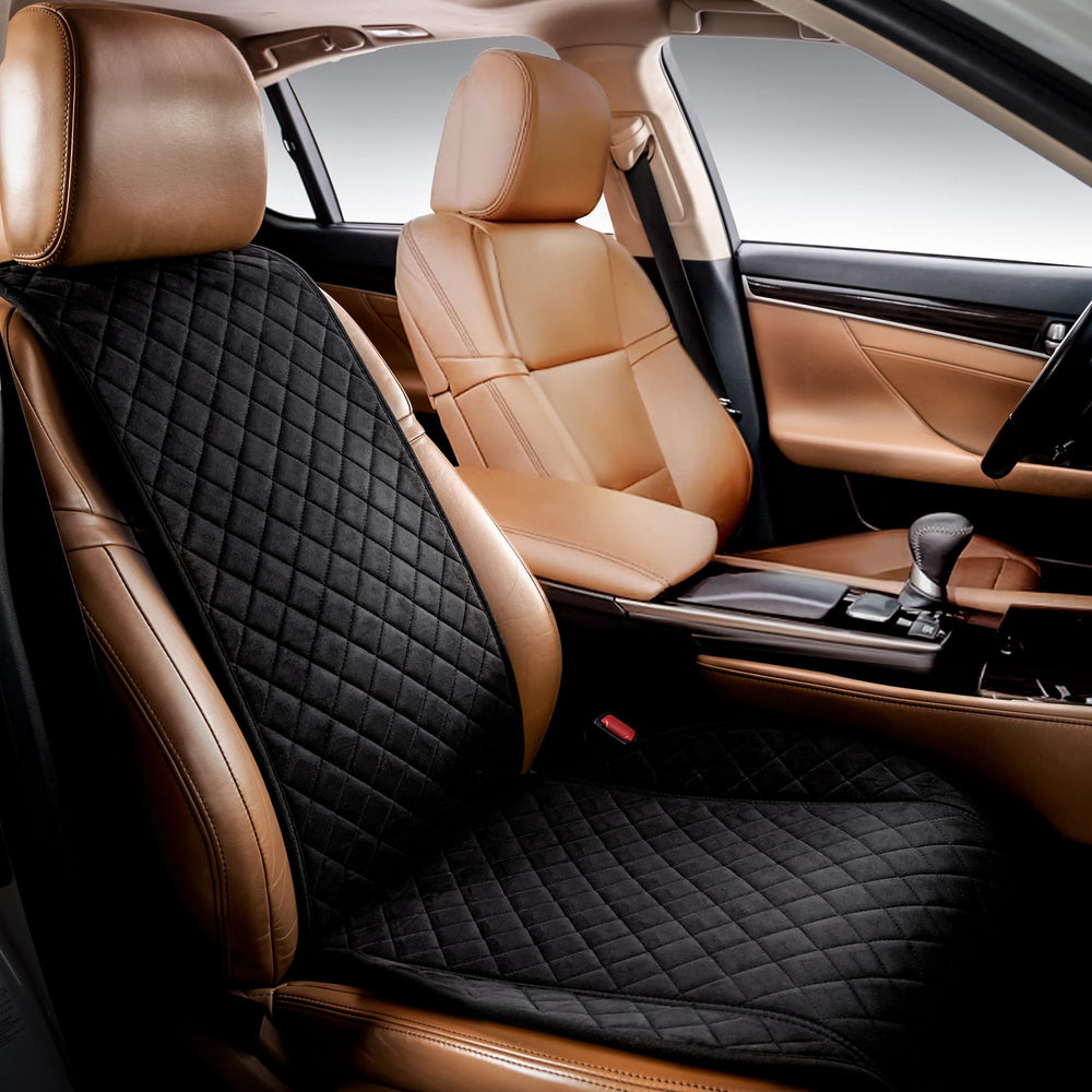 IVICY faux suede front seat cover product shot for durable protection.