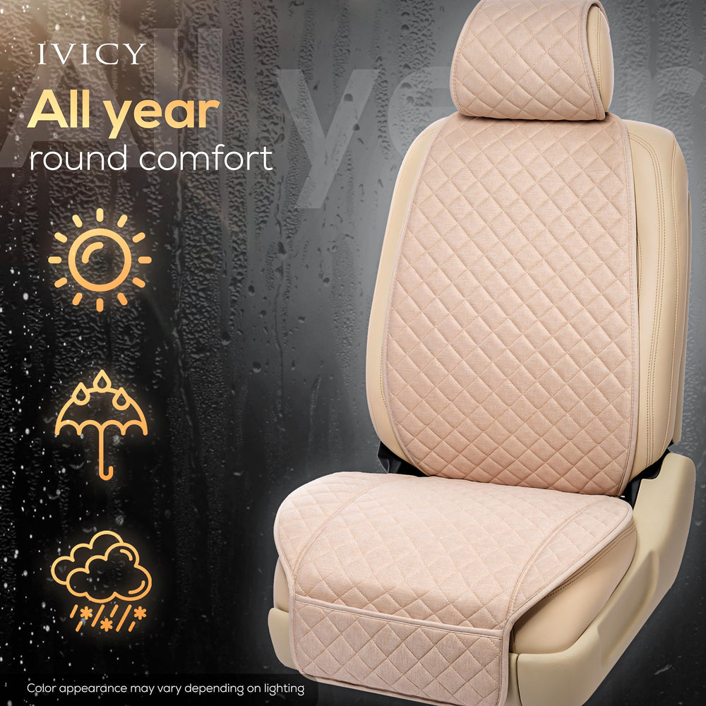 IVICY all-season front seat cover suitable for year-round use.