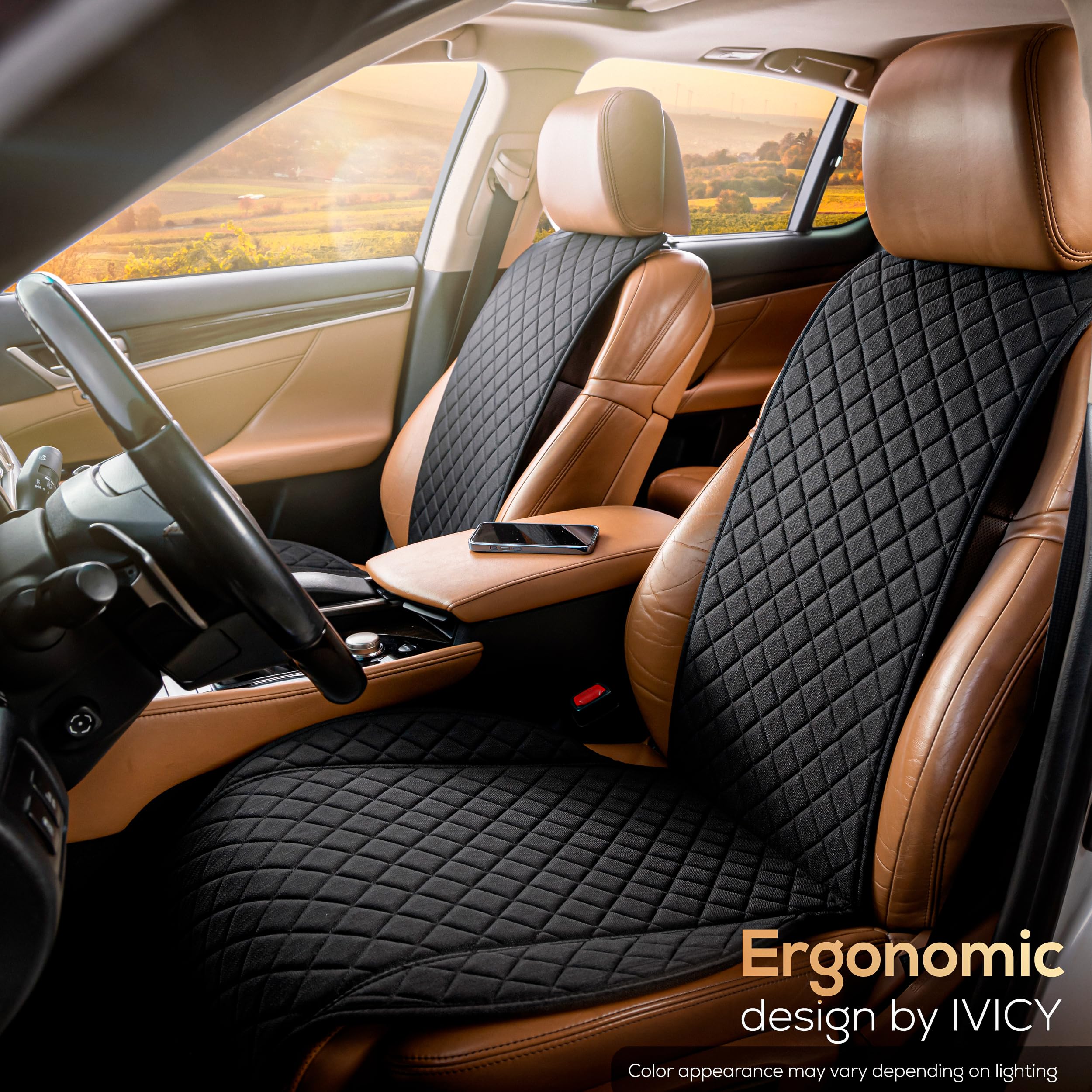IVICY front seat cover color may vary with lighting.