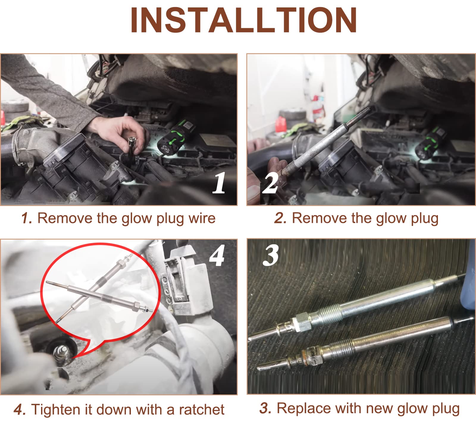 IVONNEY 9G glow plug close-up shows robust tip and seal for durability.