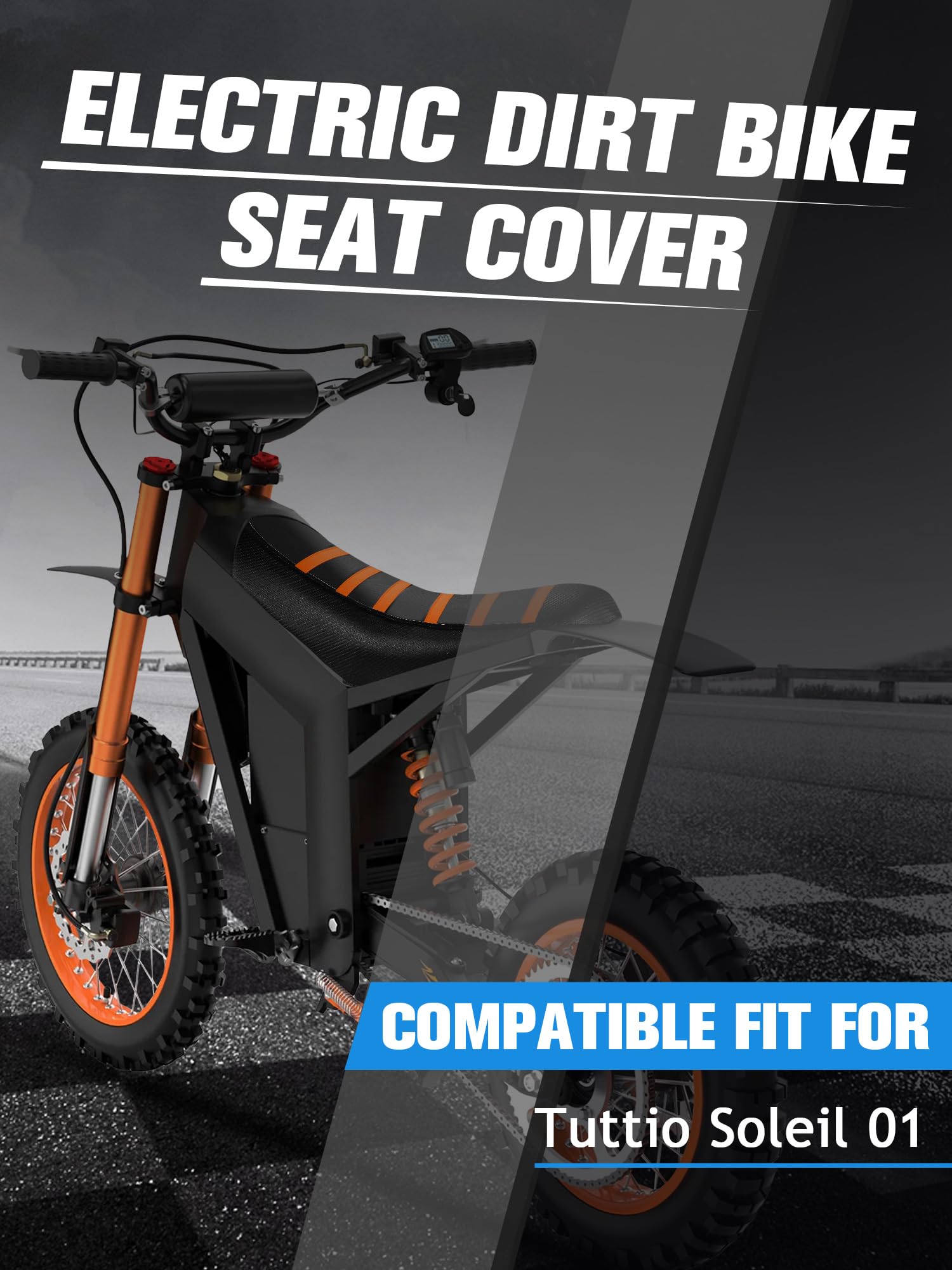 IUVWISN seat cover close-up shows carbon texture and orange finish for sport look.