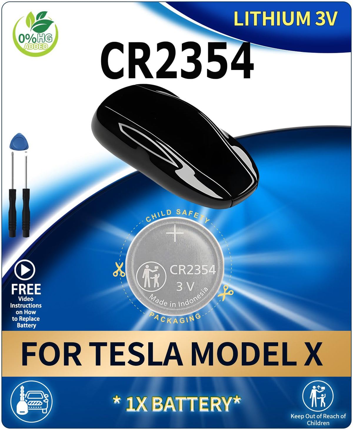 IYUKETROR CR2354 battery for Model X provides reliable power for keyless entry.
