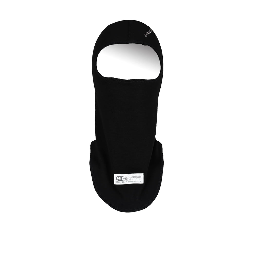 J-RACING Balaclava lightweight 3oz fabric delivers breathable wear under helmets.