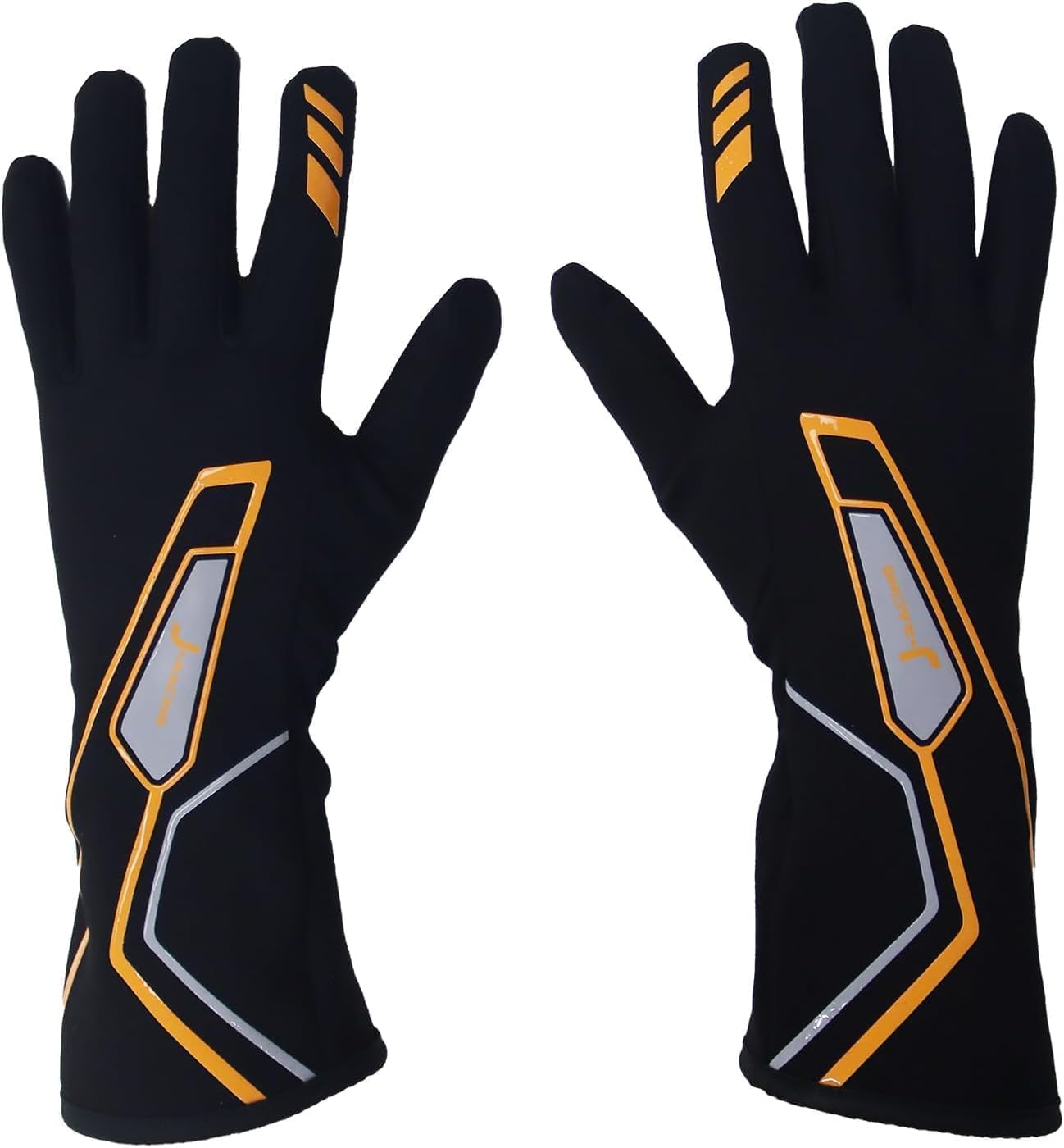 J-RACING racing gloves with SFI certification in orange for professional drivers