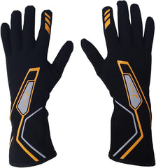J-RACING racing gloves with SFI certification in orange for professional drivers