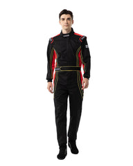 J-RACING racing suit with full-coverage one-piece design for safe, comfortable karting.