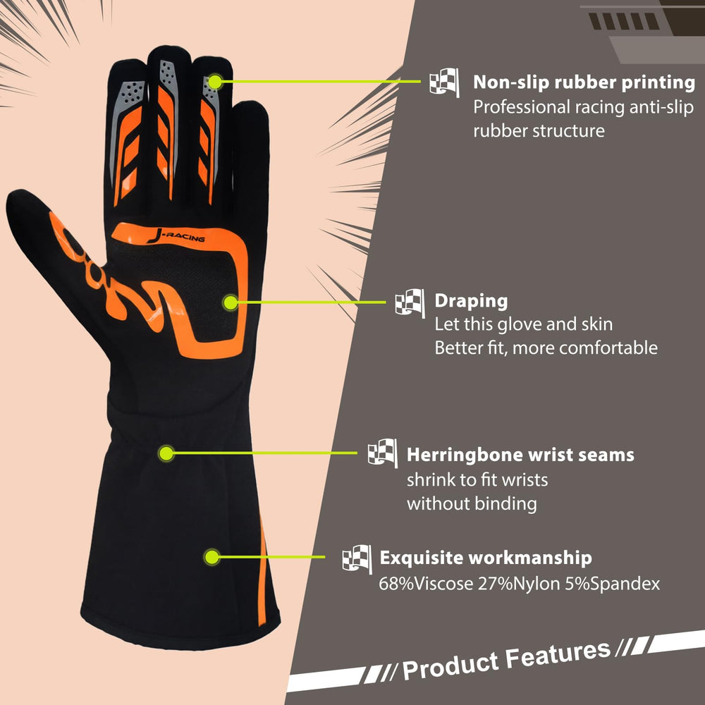 J-RACING silicone anti-slip palm improves steering control during races