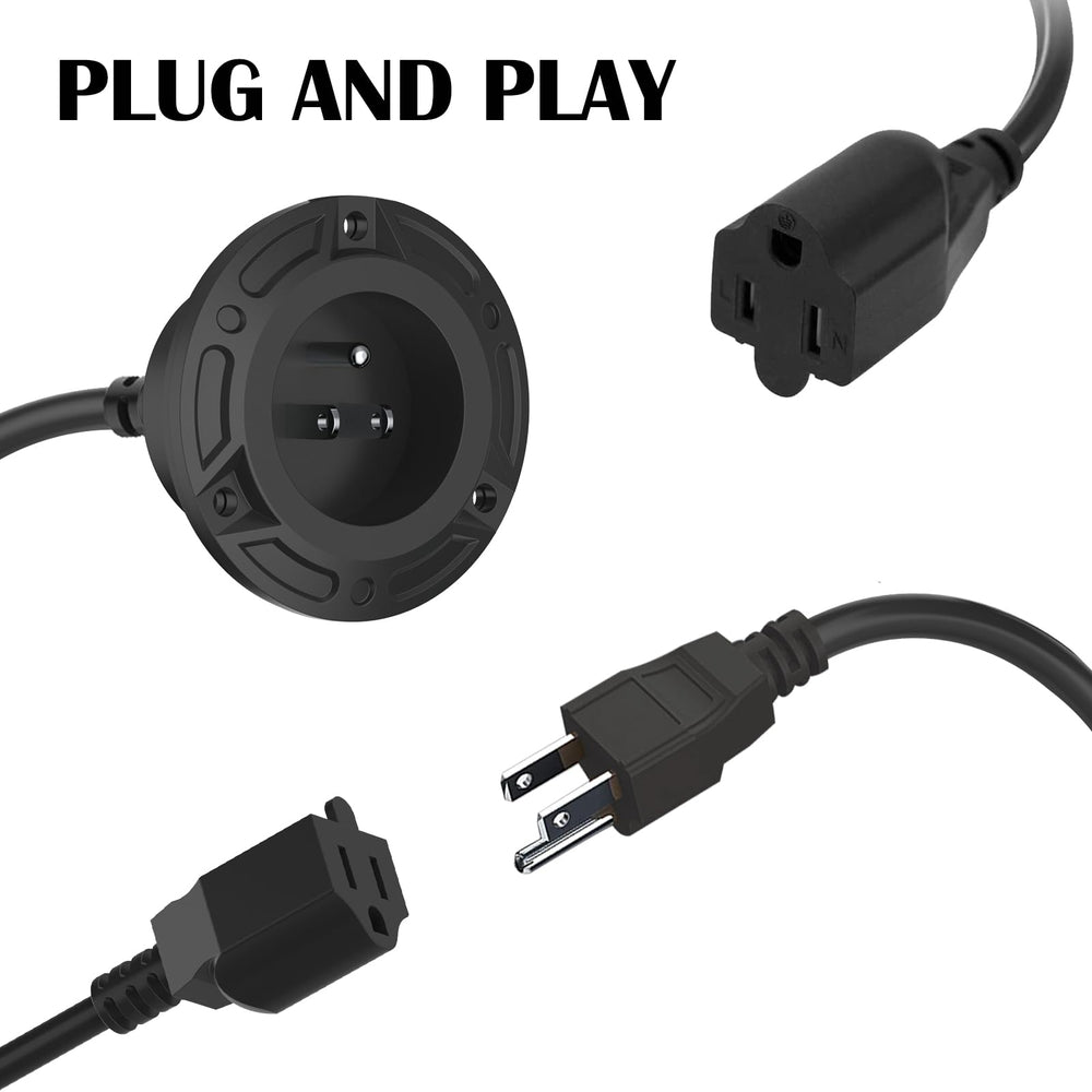 JacEnergy 125V inlet assembly designed for rugged outdoor electrical connections.