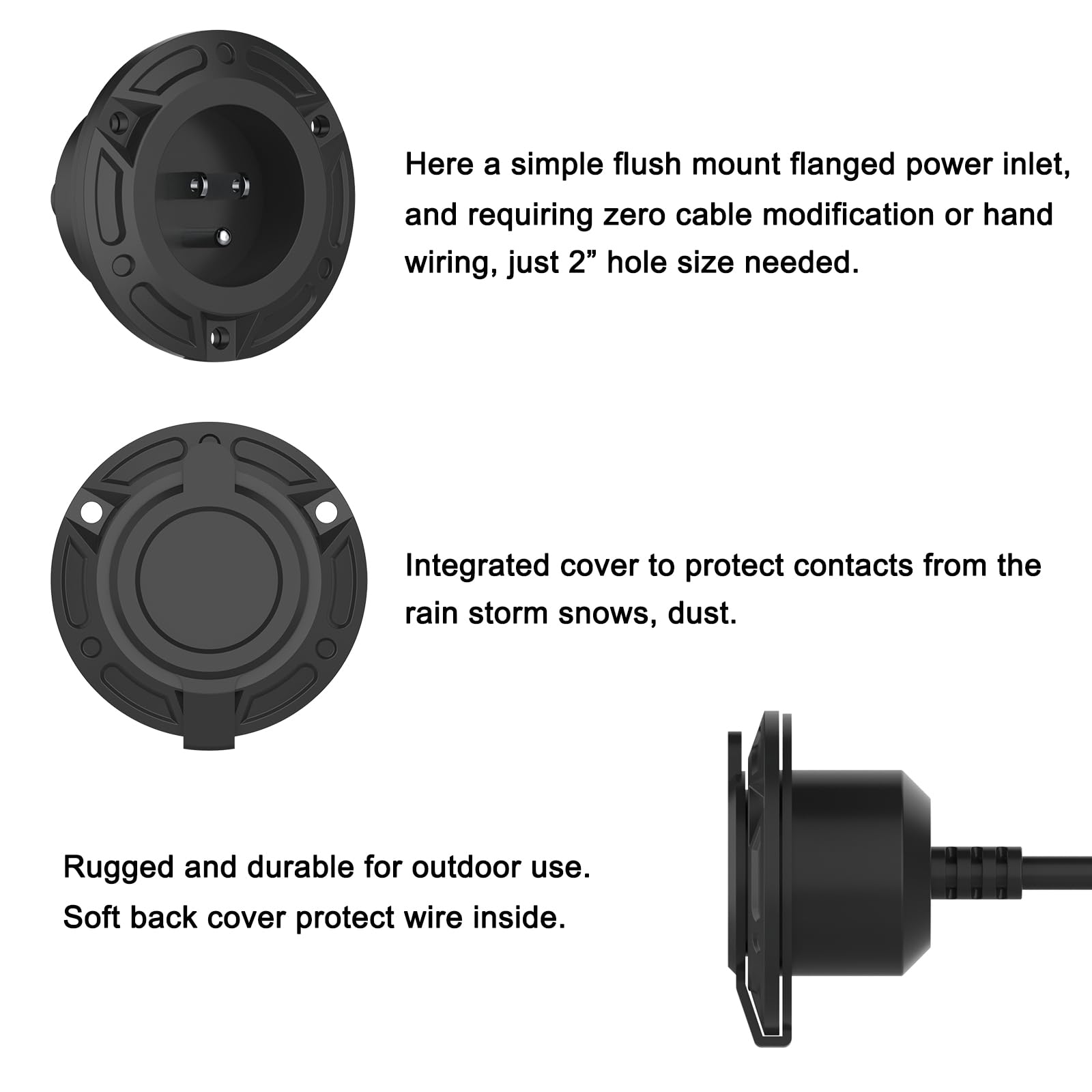 JacEnergy flush-mounted 2-inch hole ensures a clean, secure installation.