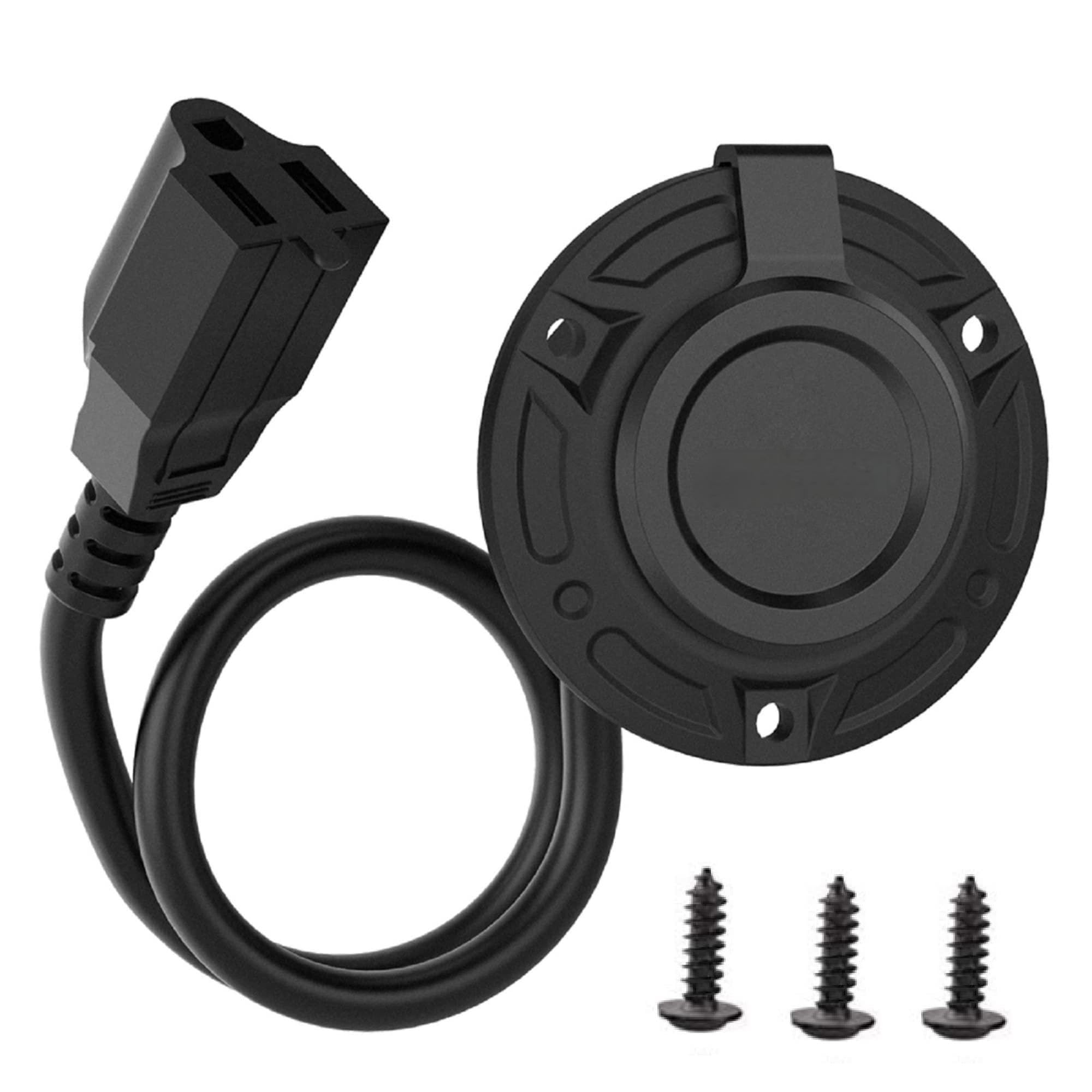 JacEnergy RV shore power inlet assembly for rugged outdoor use.