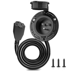 JacEnergy shore power inlet with flanged design for durable outdoor connectivity.