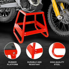 Jack Boss stand platform close-up shows 9.8 x 9.8 inch base for stability
