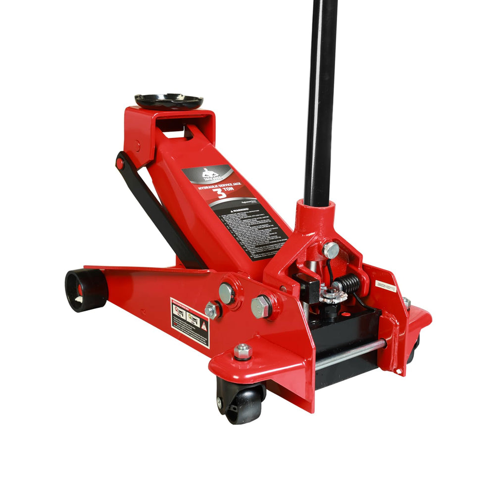 Jack Boss floor jack includes a one-year warranty.