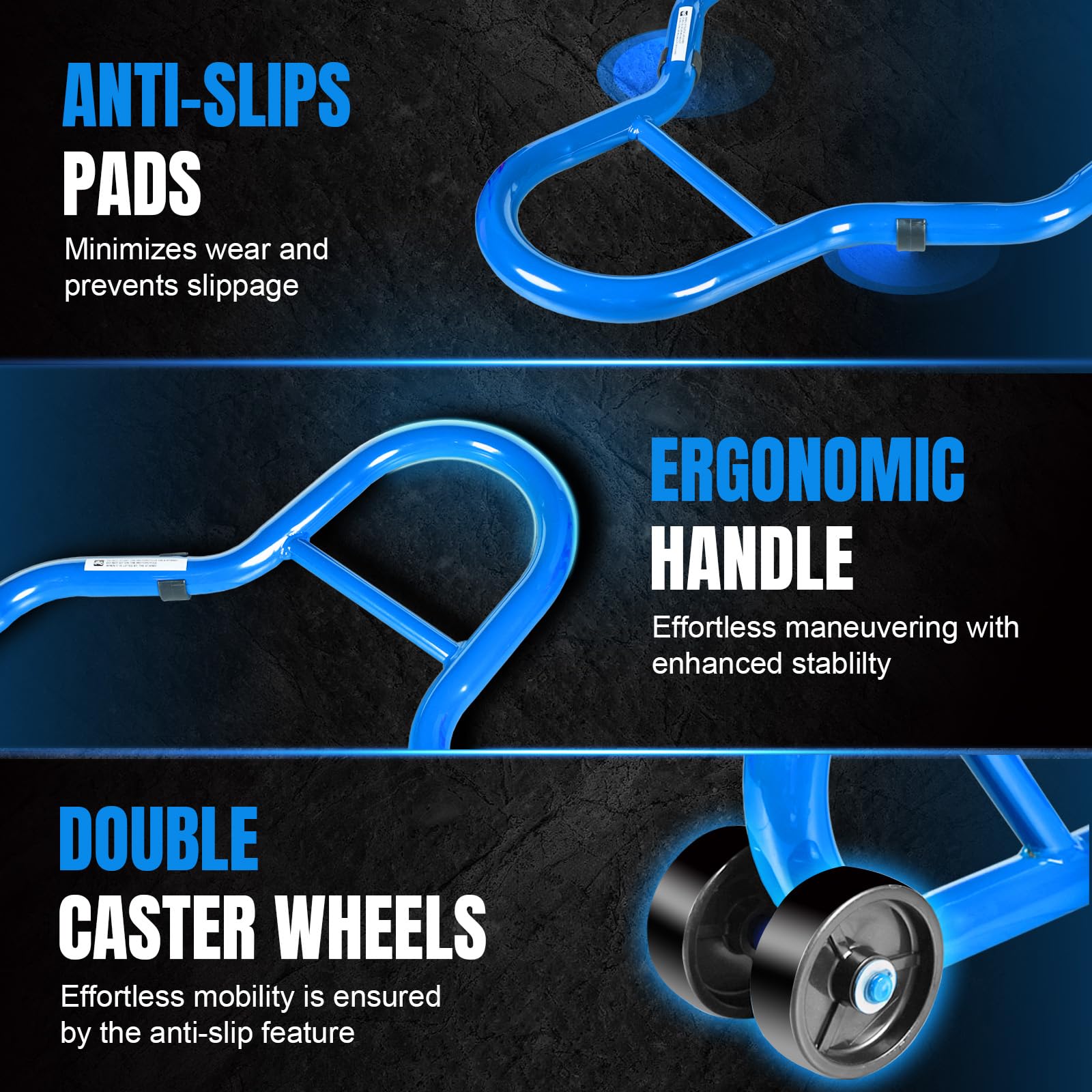 Jack Boss four caster wheels enable smooth mobility