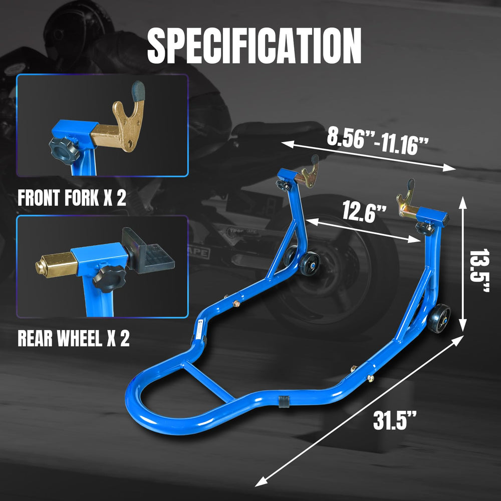 Jack Boss front fork U-shape attachment stabilizes the front wheel