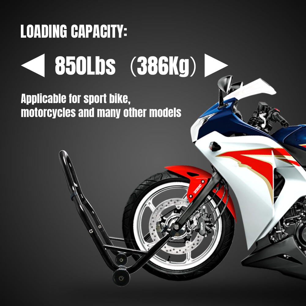 Jack Boss universal paddock stand enables quick assembly and compact storage.