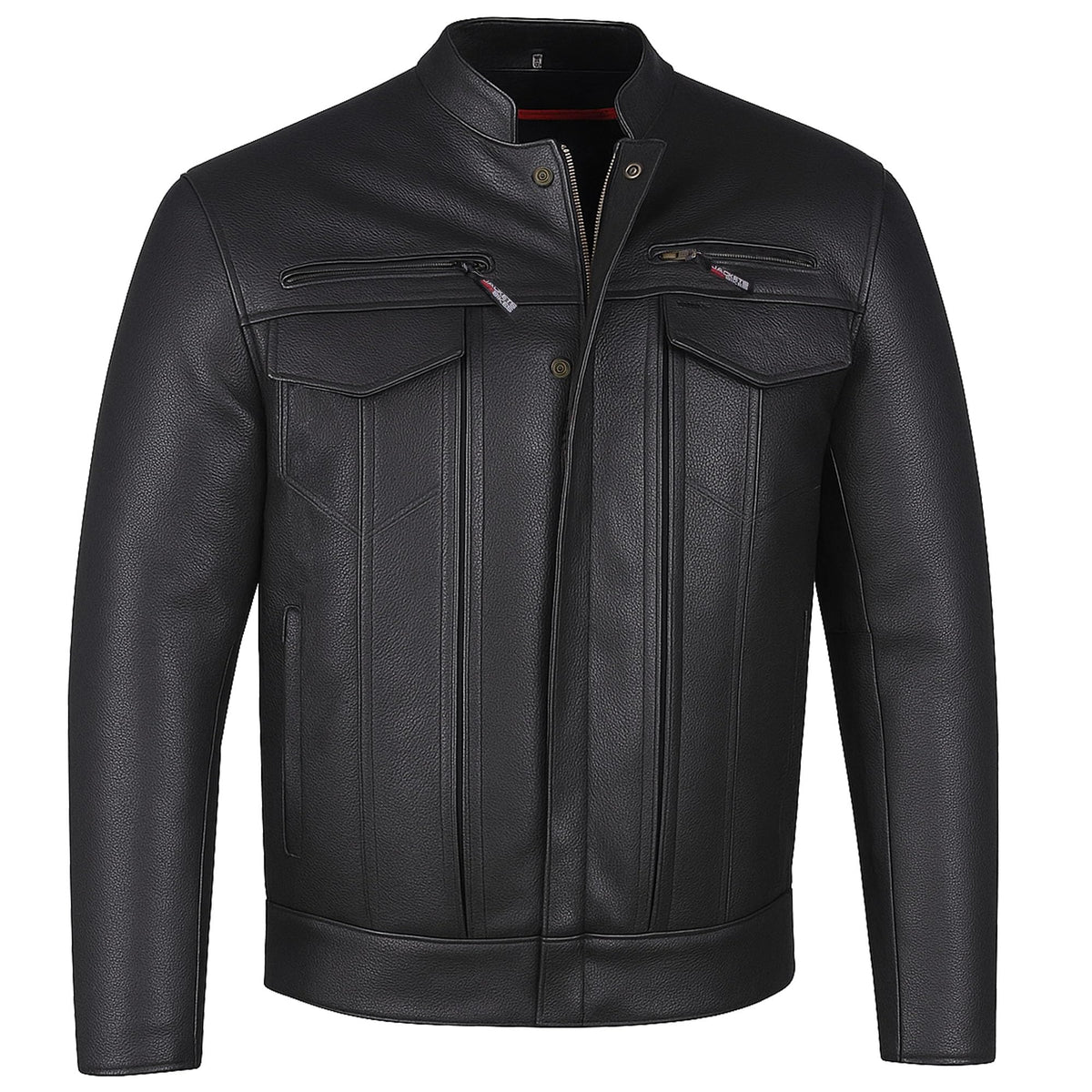 Jackets 4 Bikes COMMUTER front view shows buffalo leather texture for daily riding comfort