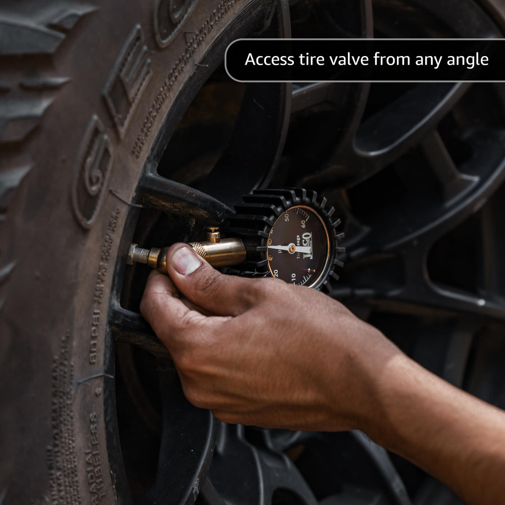 JACO Elite glow dial helps reading tires in low light conditions.