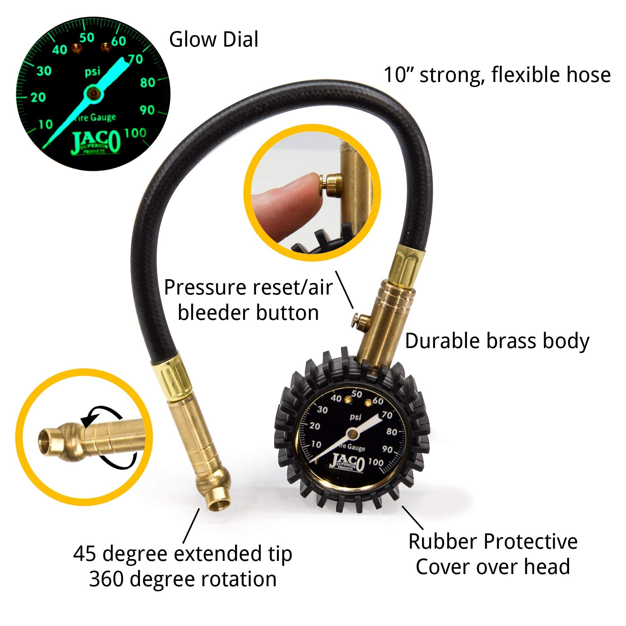 JACO ElitePro brass neck detail highlights durable, precision-focused construction.