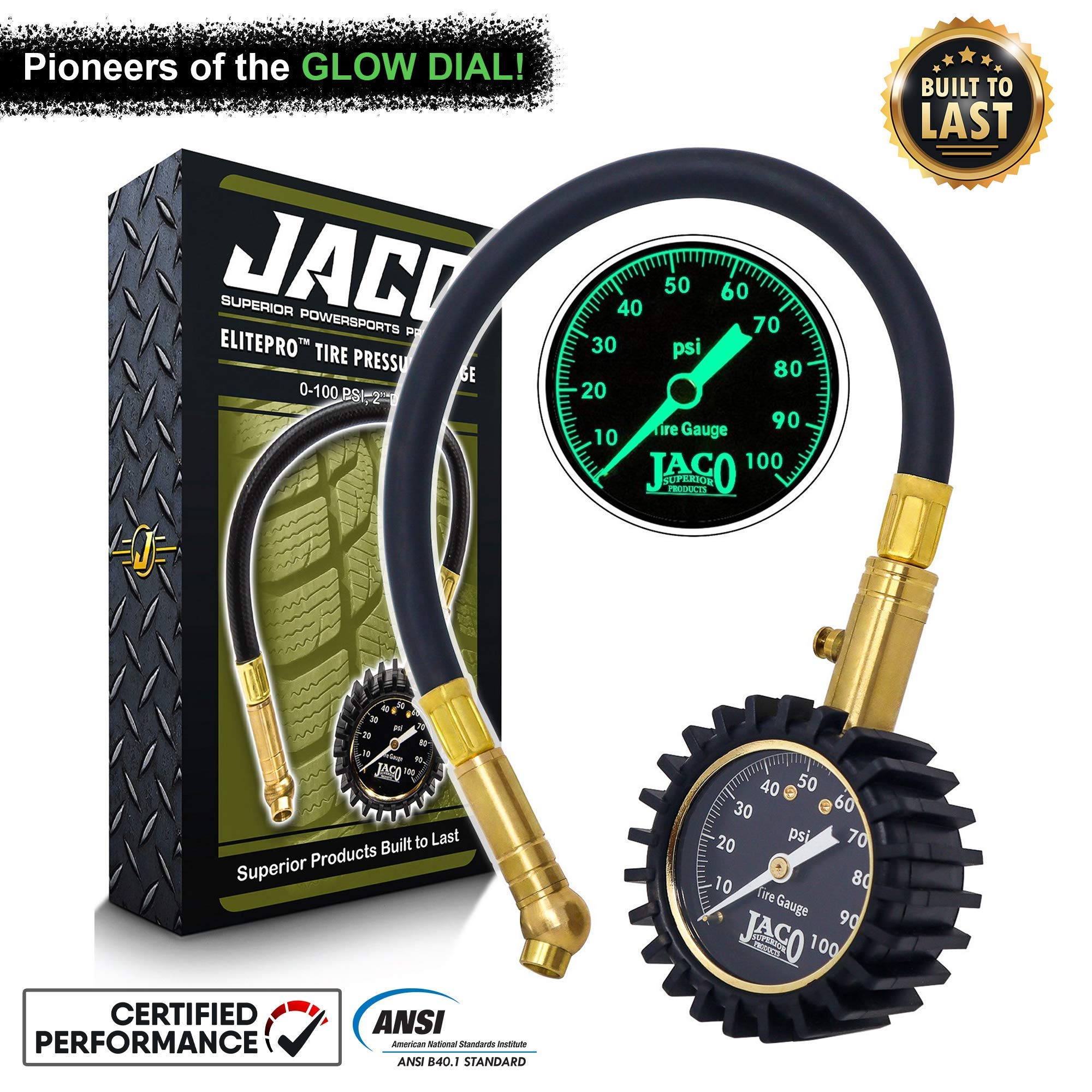 JACO ElitePro glow-dial with HybridFlex hose for reliable readings.