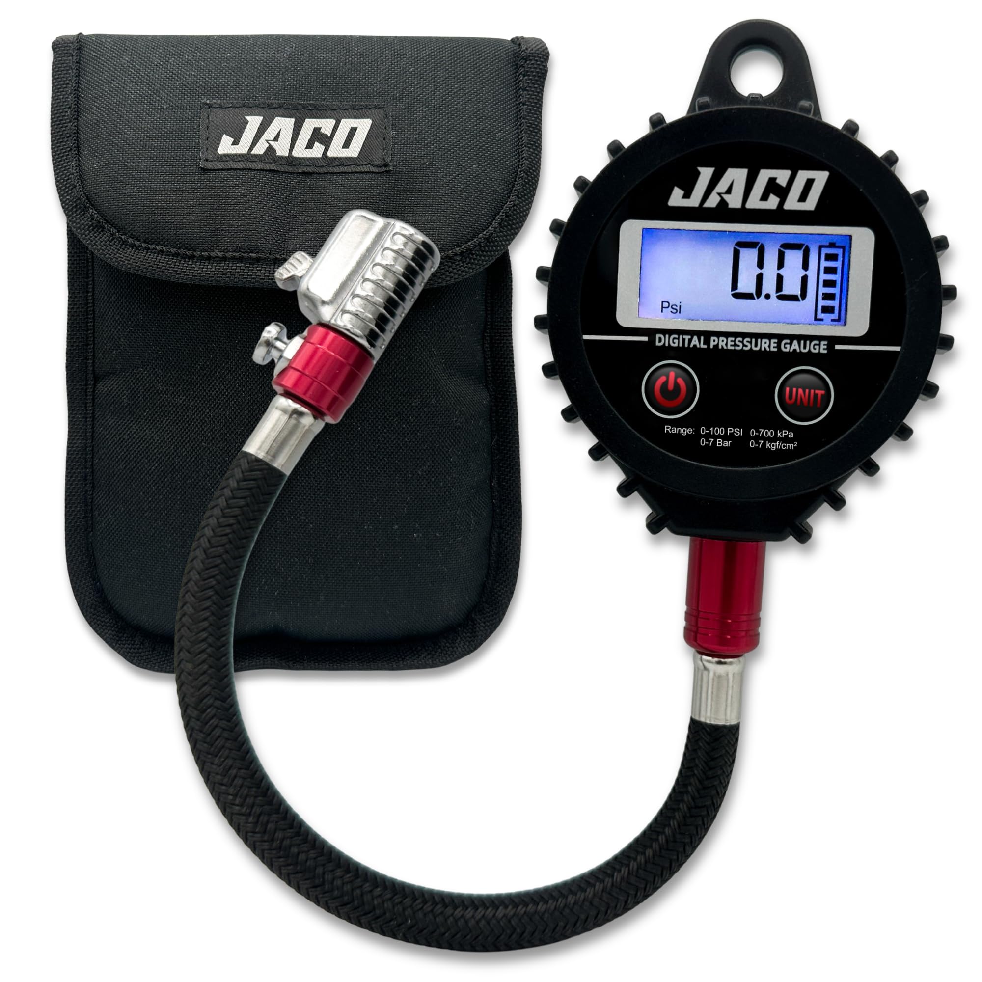 JACO ElitePro-X digital gauge display for precise tire pressure readings