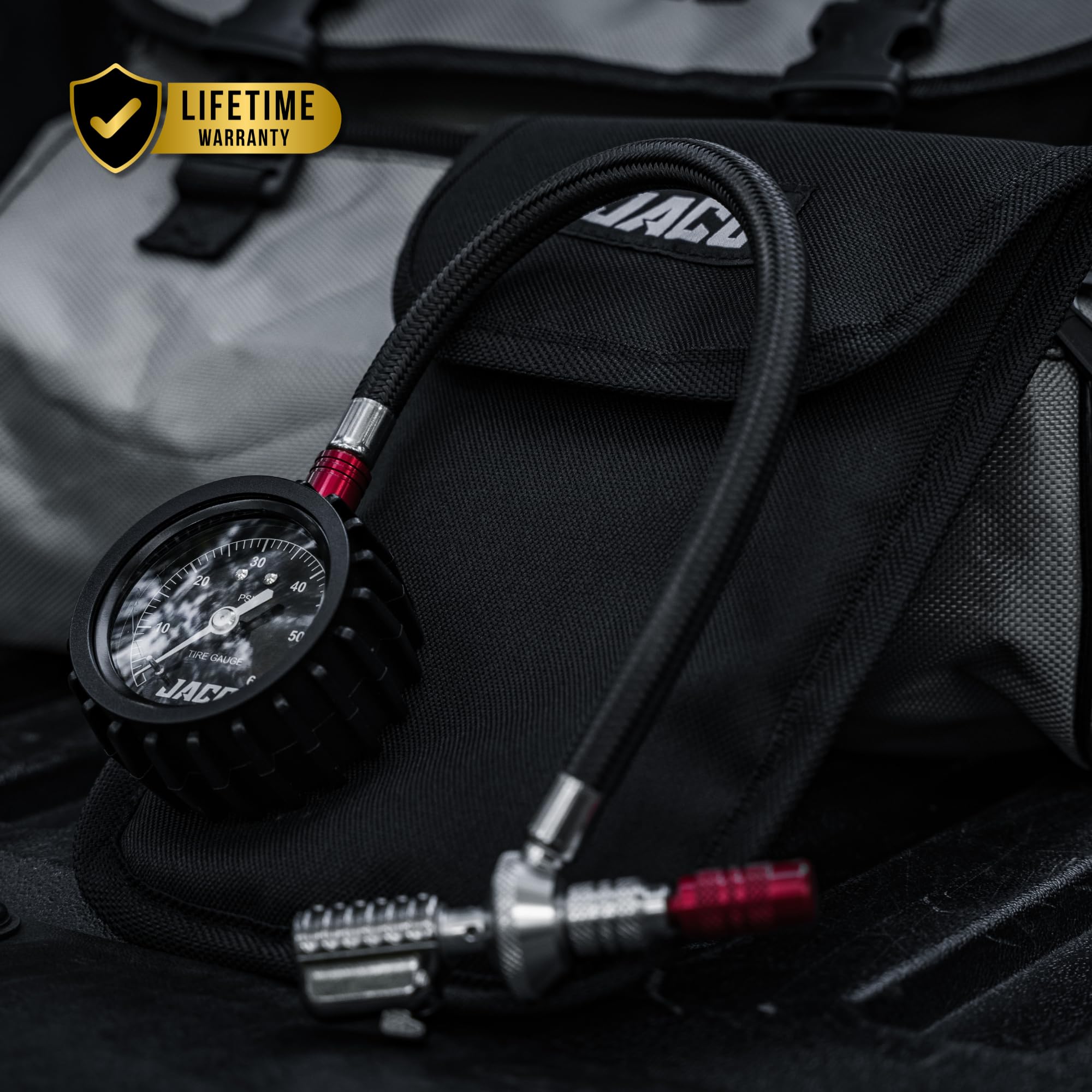 Compact storage pouch with RX4 kit keeps tools organized on trails.