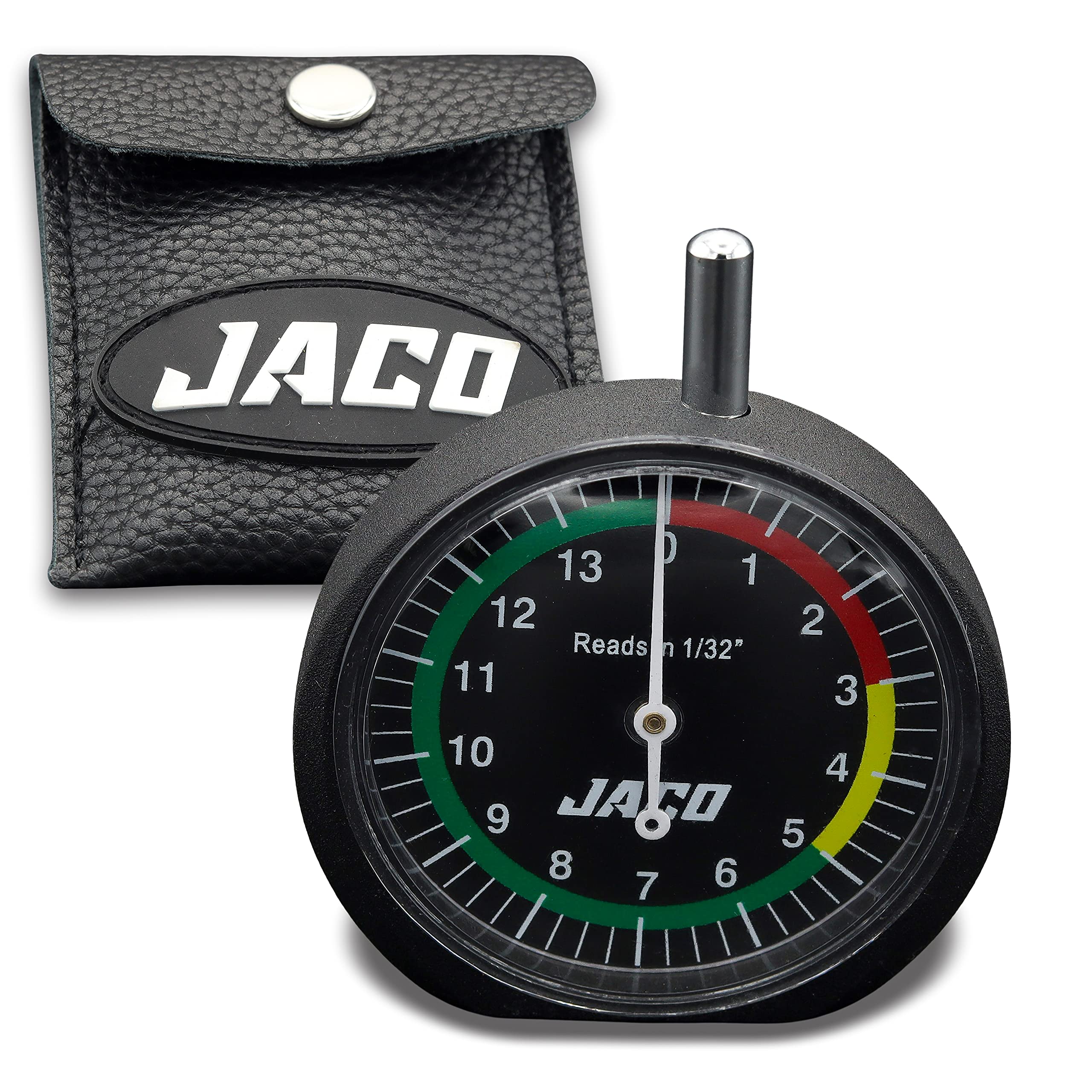 JACO TreadPro dial depth reading aids tire health assessment.