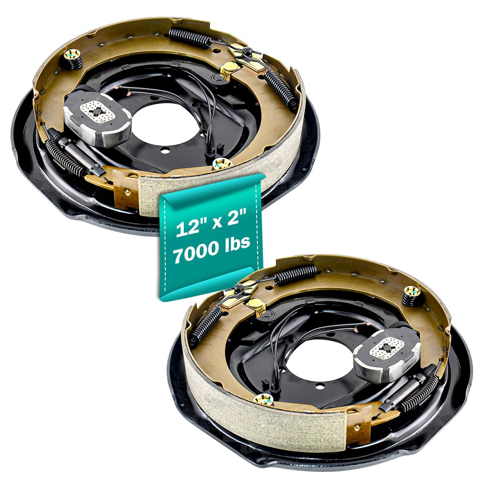 JADODE 12x2 electric brake assembly side view for 7000 lb trailers and 6- or 8-lug patterns.