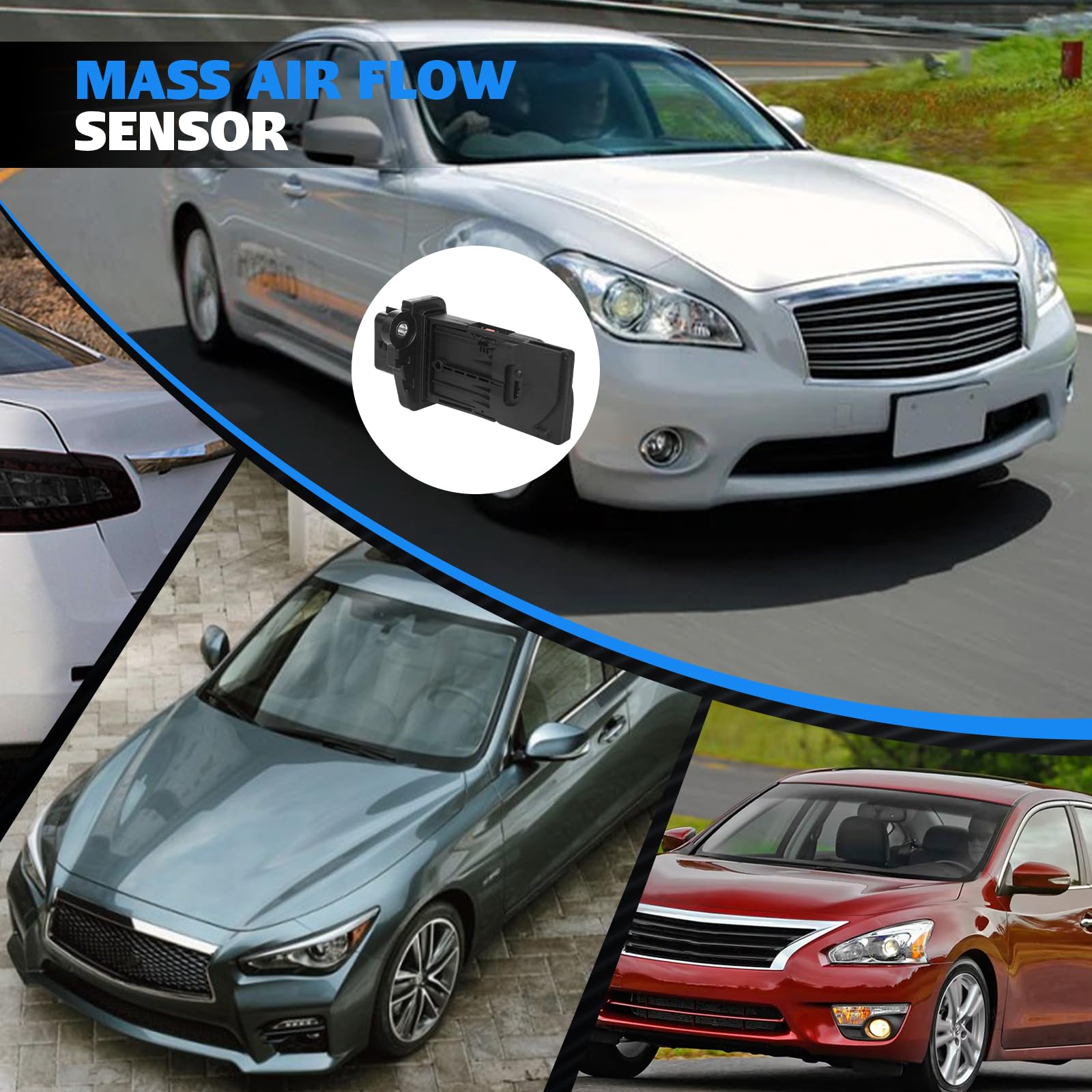 JADRANCI 22680-1MG0A MAF sensor installed in engine bay for Nissan/Infiniti