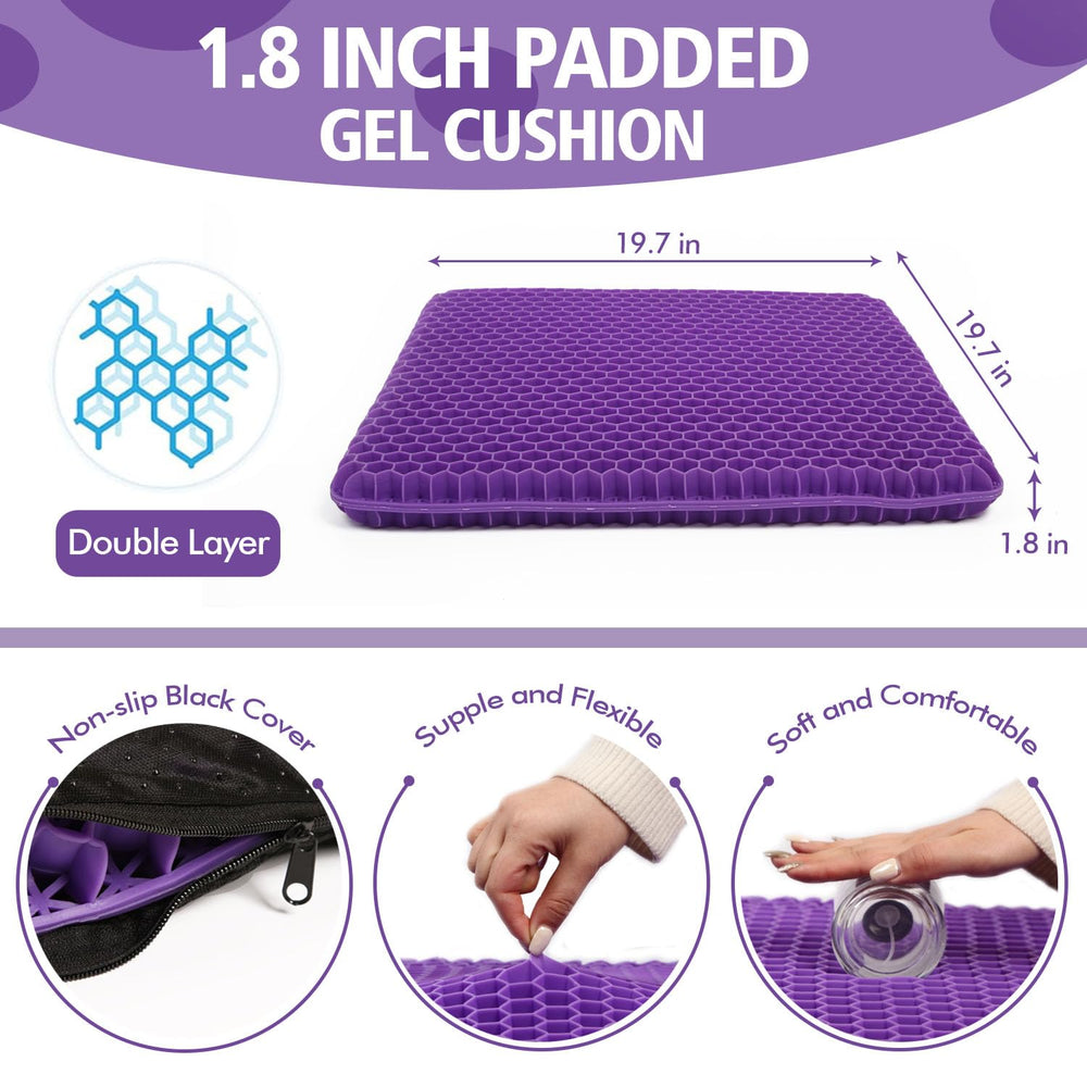 JAEMEYEM purple gel seat cushion close-up gel layer showing durability