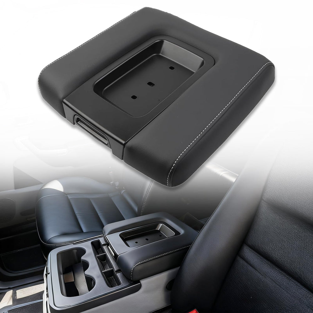 Jaeparbus armrest lid close-up with premium leather stitching for a durable interior.