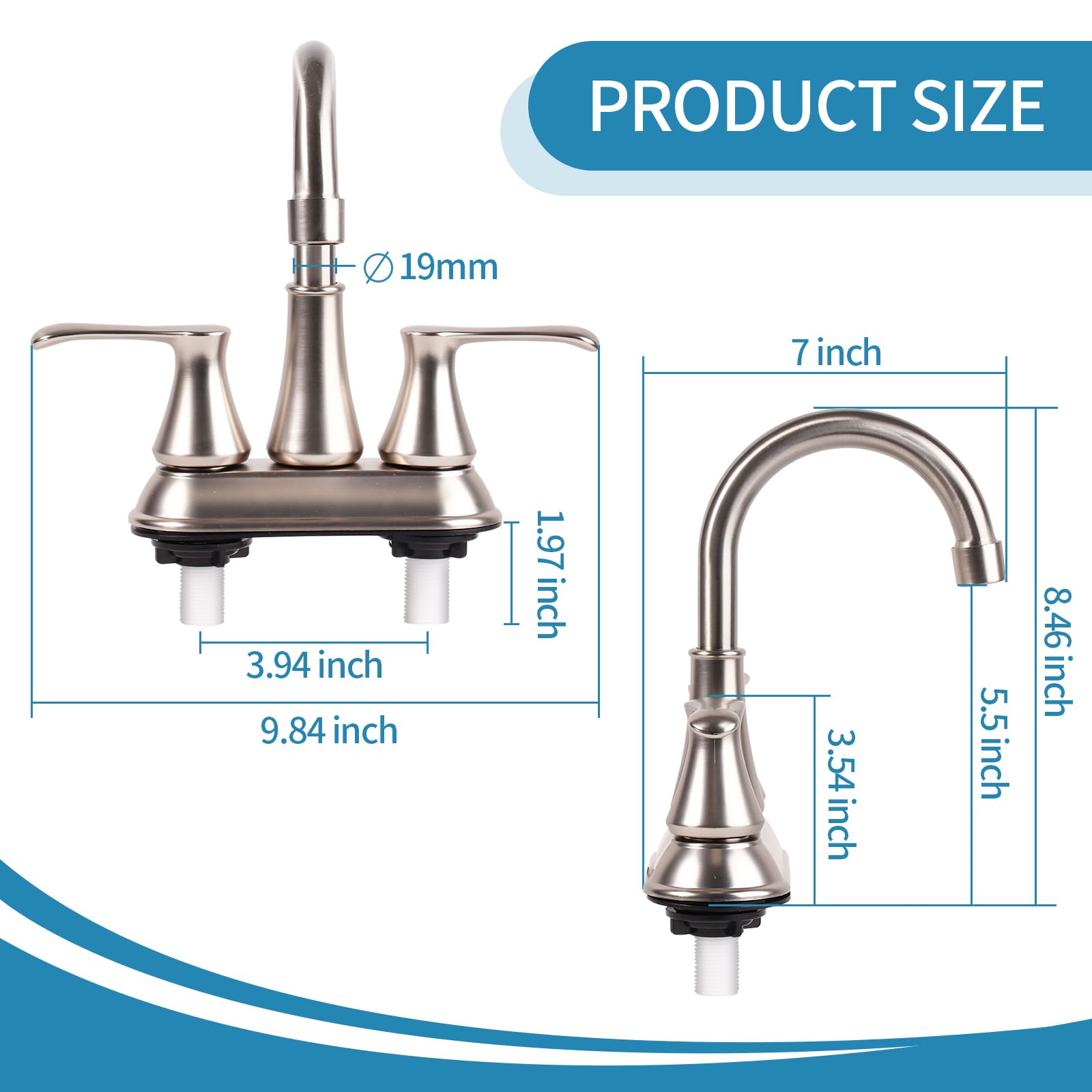 JAKARDA 360-degree swivel spout for full sink reach.