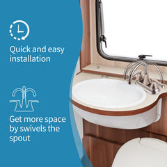 JAKARDA brushed nickel finish detail highlights stylish, corrosion-resistant look.