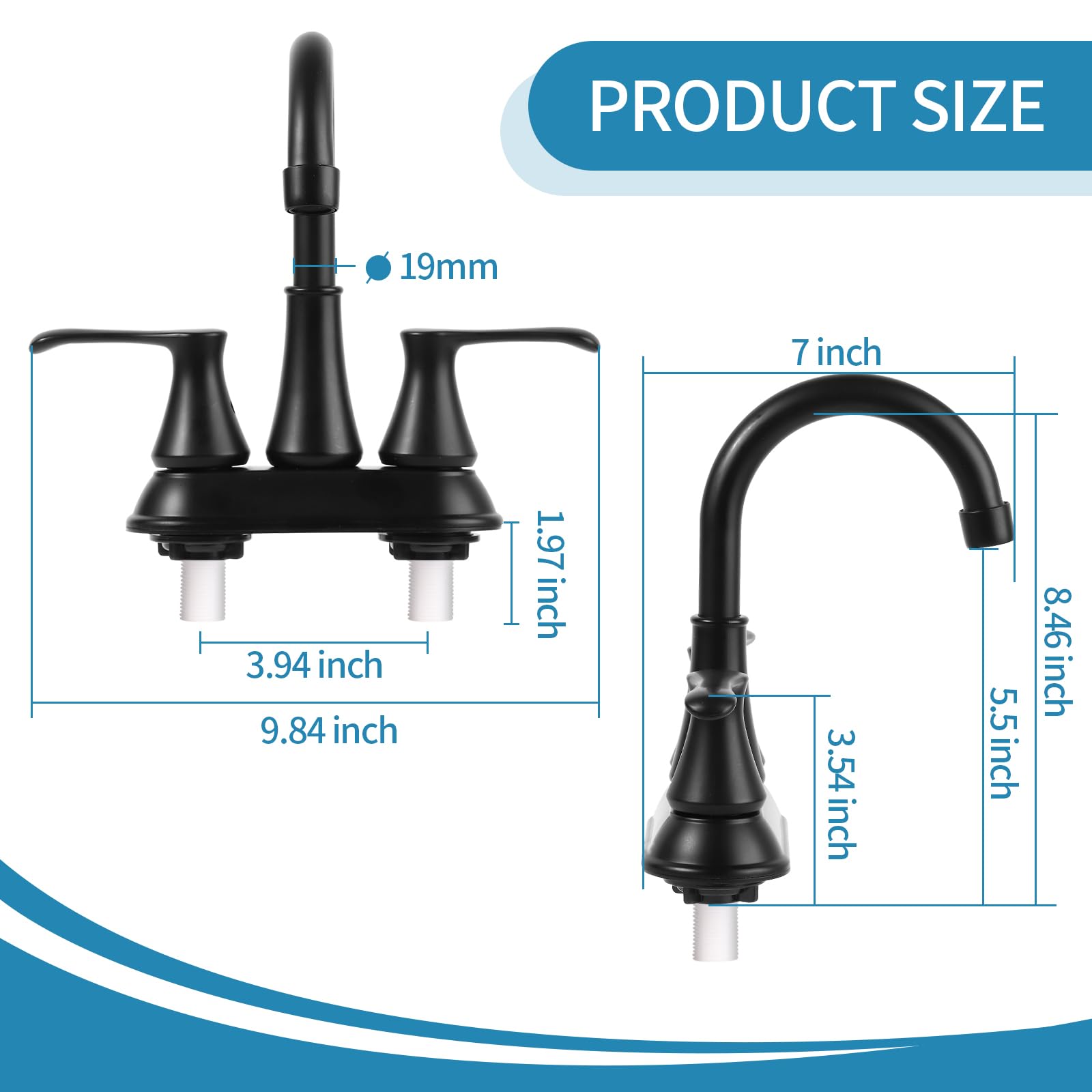 Jakarda RV faucet made from durable ABS material with corrosion resistance.