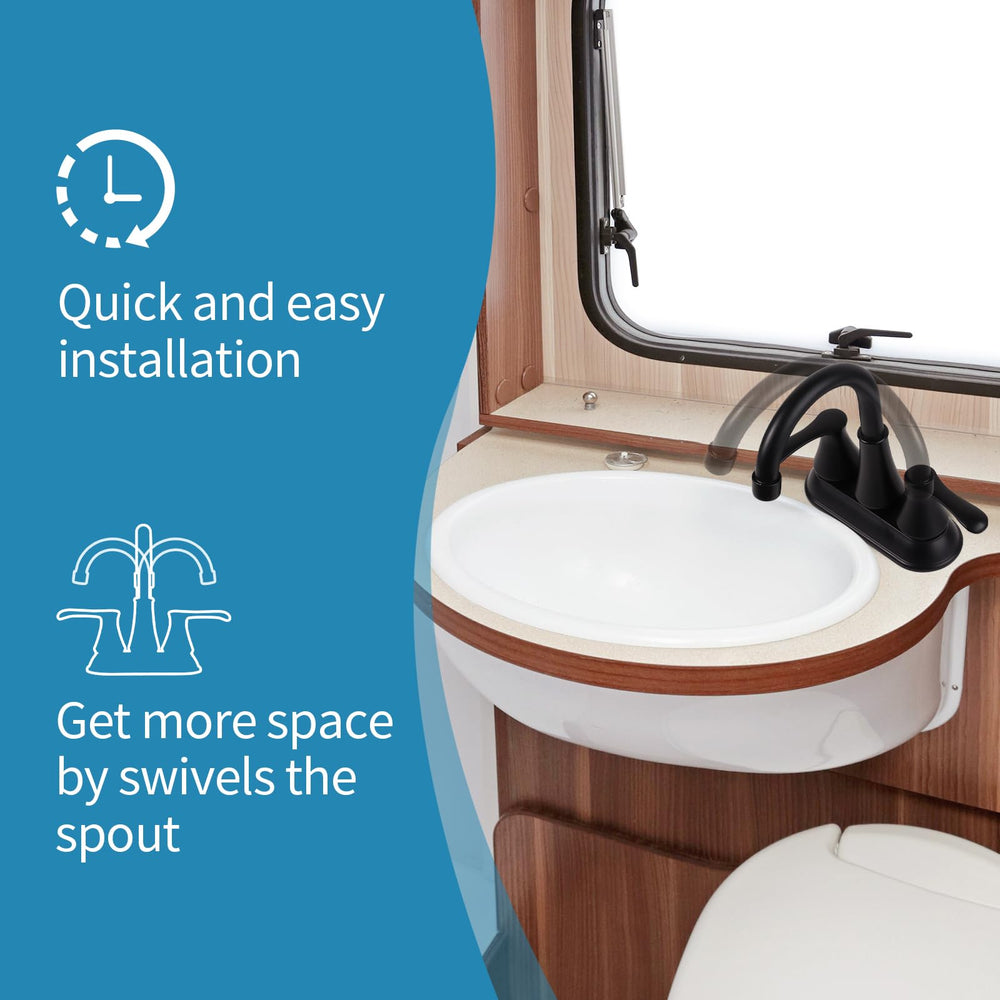 Jakarda RV faucet lever operation for precise control.