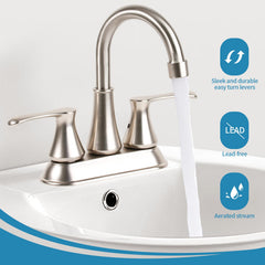 JAKARDA RV faucet with two-handle levers for precise control.