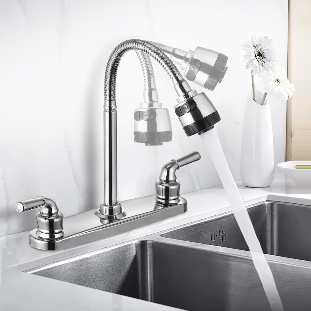 JAKARDA RV faucet chrome finish resists rust and UV damage in outdoor use.