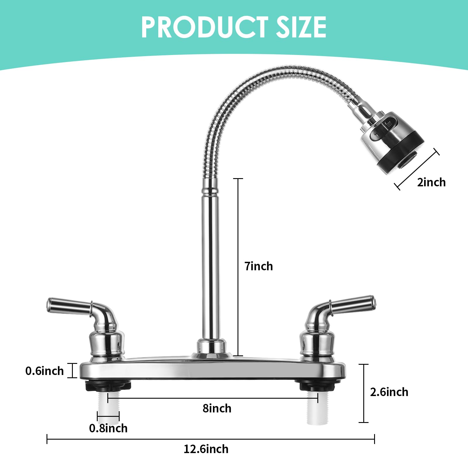 JAKARDA RV faucet demonstrates tool-free install in a camper sink.