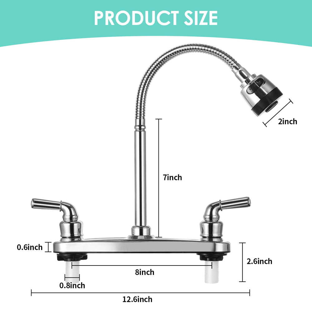 JAKARDA RV faucet demonstrates tool-free install in a camper sink.