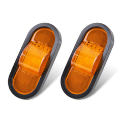 Jamarco 2Pcs 6.5-inch oval LED side marker lights with amber reflex lens for enhanced trailer visibility.