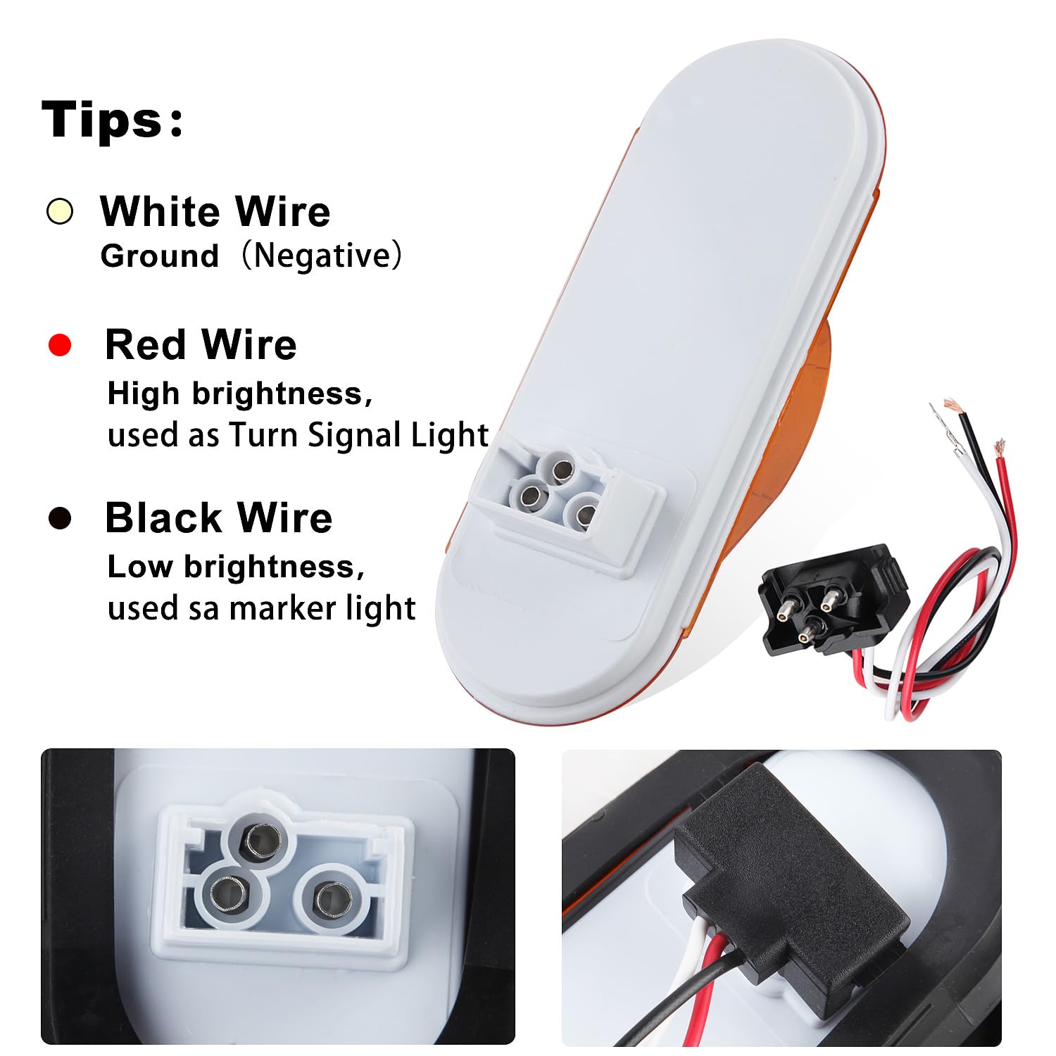 Jamarco 3-prong wire pigtails simplify Ground, Marker, and Turn wiring