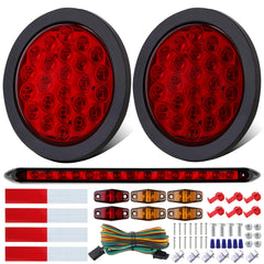 Jamarco 4in round LED tail light shows stop and turn for trailers