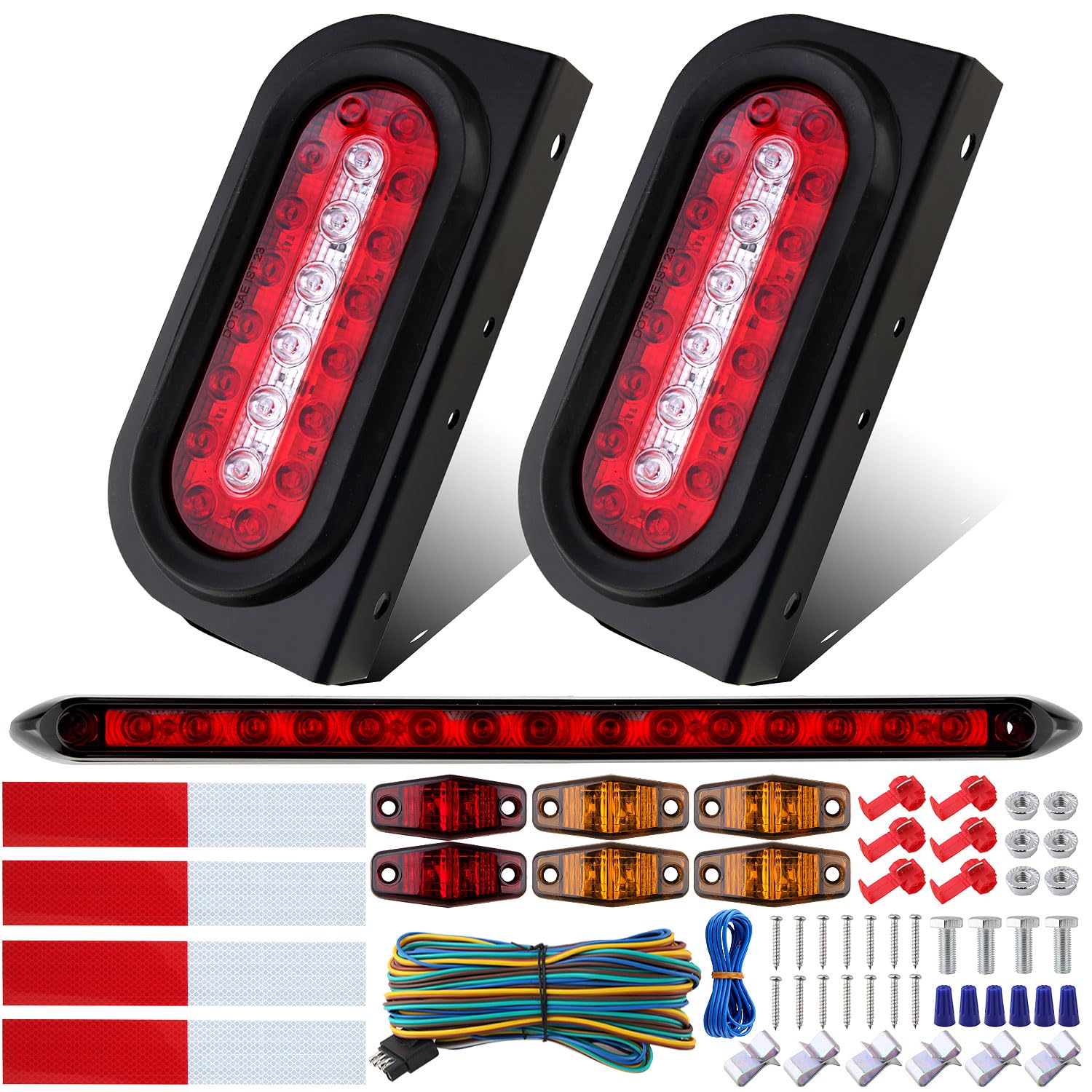 Jamarco 6in oval LED tail light with mounting bracket for trailer visibility