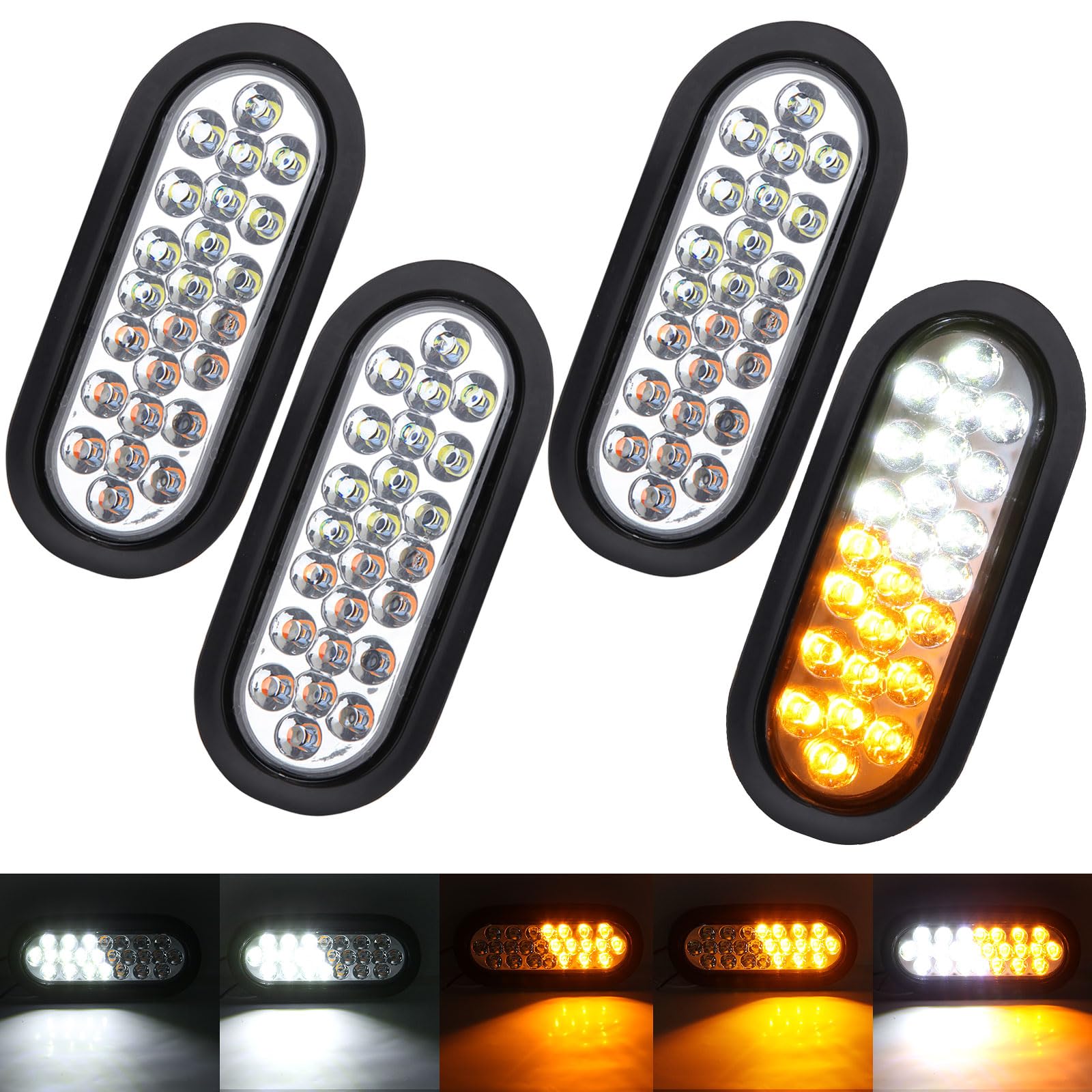 Jamarco oval LED strobe amber 6in for clear trailer signaling