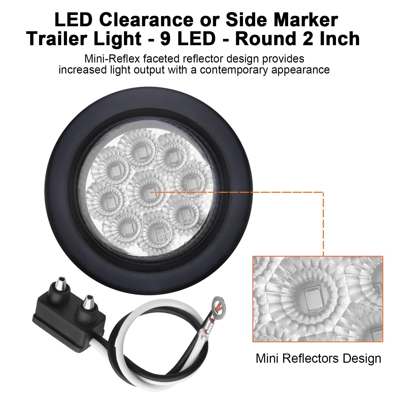 Jamarco red LED marker with multi-facet reflectors for bright output