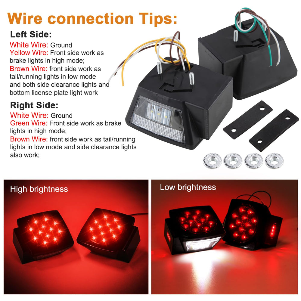 Jamarco square LED tail light wiring pigtail simplifies trailer installation