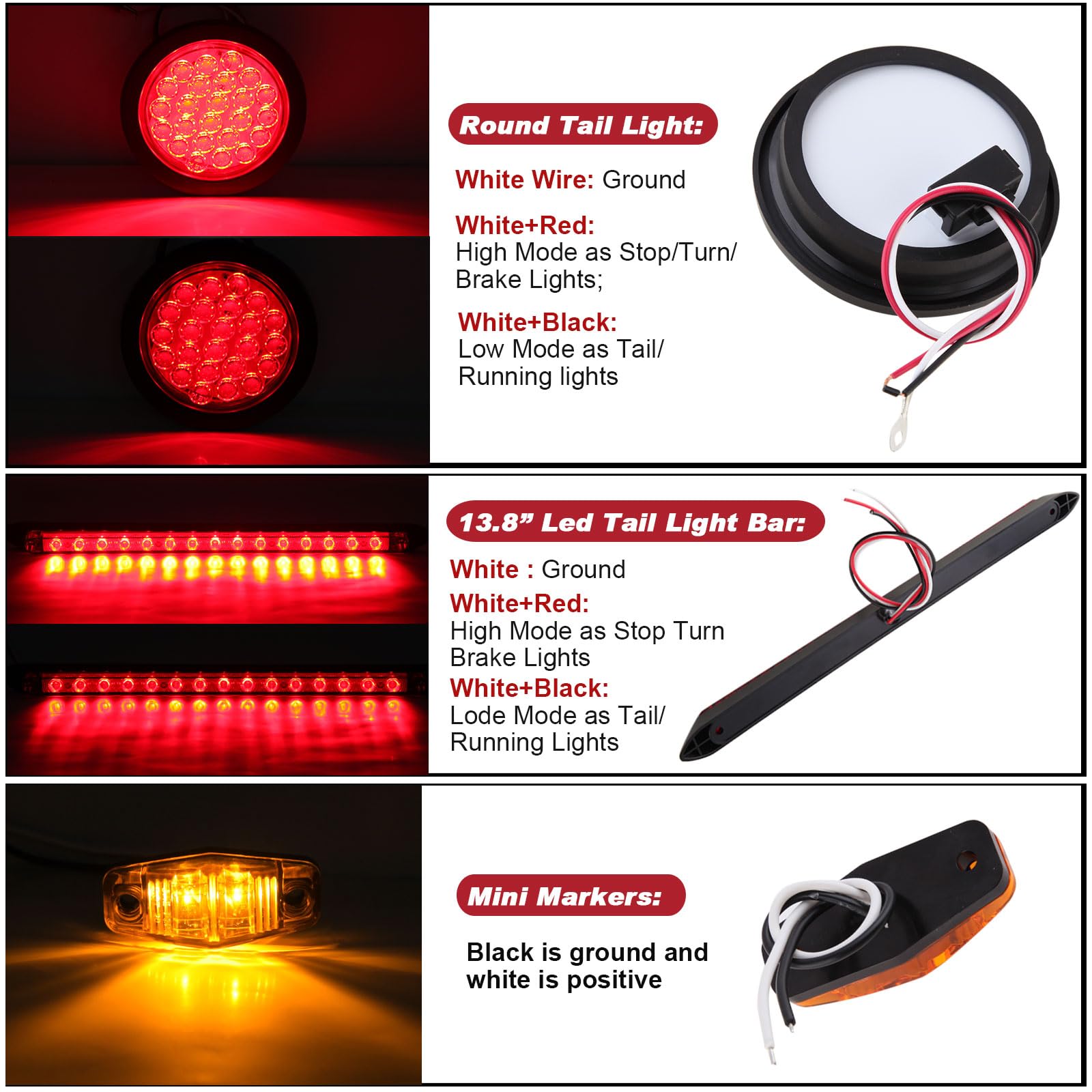 Jamarco 13.8in trailer light bar adds visible 3rd brake identification