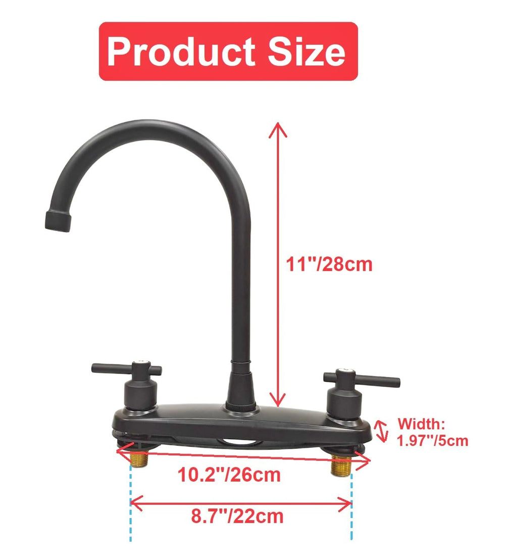 JamesVAN high-arch RV faucet with swivel for easy pot filling.