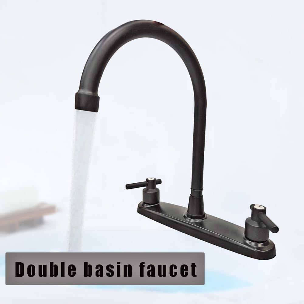 JamesVAN two-handle RV faucet for precise temperature control.